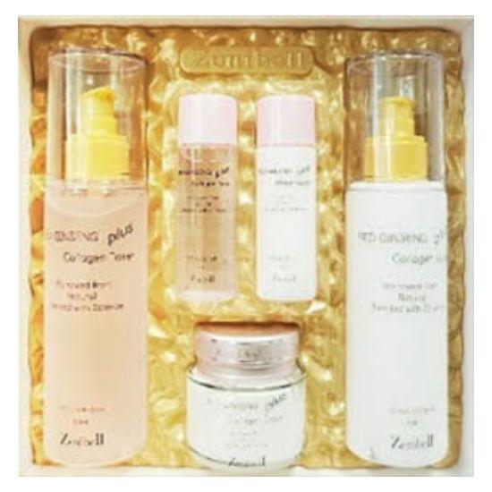 Jenibell Red Ginseng Plus Collagen 3-Piece Skincare Set – Toner, Emulsion & Cream (With Travel Size Gift)