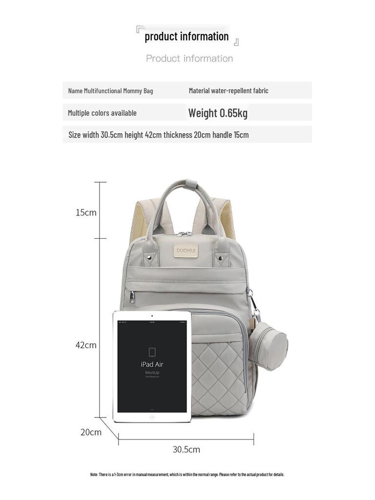 Portable Folding Diaper Bag: Large Capacity Shoulder Bag for Travel, Stroller Hanging, with Baby Bottle Holder and Changing Pad