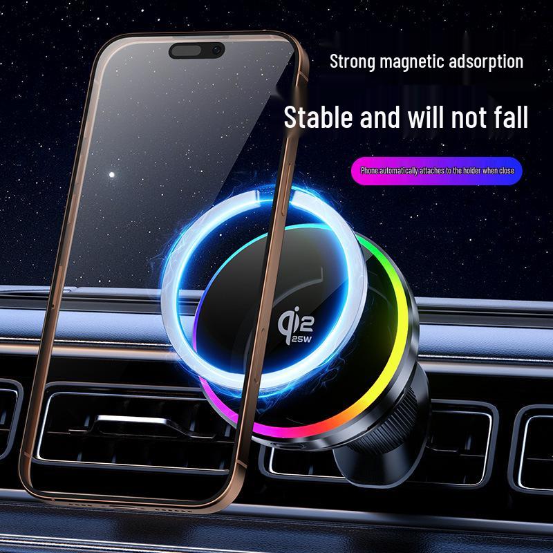 25W Wireless Car Charger Holder with Cooling Fan for iPhone 17 (Qi 2.2)