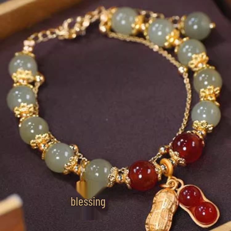 Retro Fortune Jade Bracelet: Ancient Style Lucky Charm for Prosperity and Elegance
