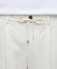 Musinsa Standard Lightweight Wide Drawstring Banded Crop Slacks [Cream]