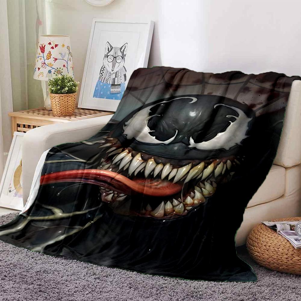 1pc Venom Dominates Night Flannel Blanket for Super Soft Cute Comfort Blanket for Travel Bedding Couch Sofa Blanket Y82525