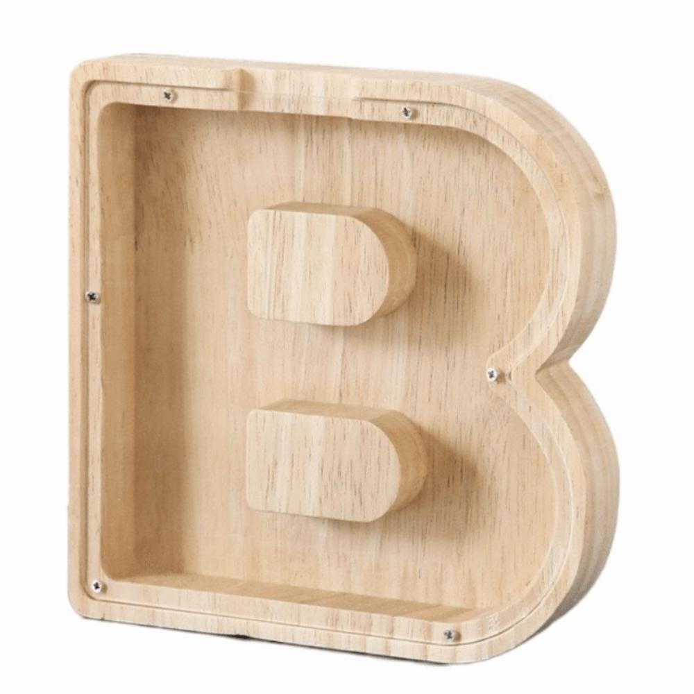 Clear Acrylic Wooden Letter Piggy Bank 26 Letter Children's Toy Storage Box Coin Storage Case Gift