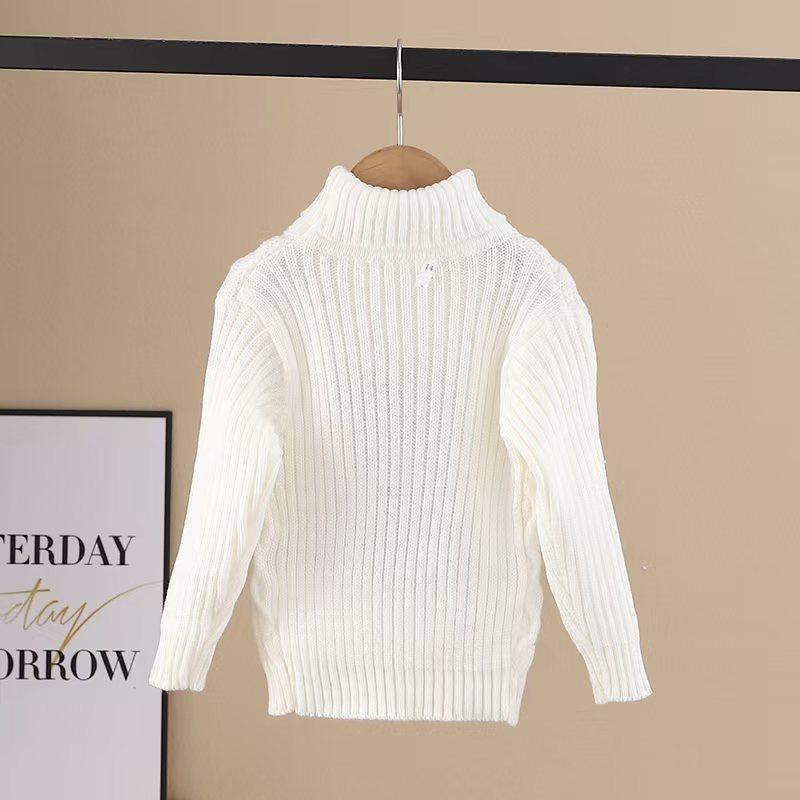 New Children's Sweater with Velvet for Boys, High Collar for Girls, Undercover