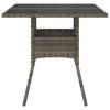 Vidaxl Stół Ogrodowy Ze Szklanym Blatem, Szary, 80X80X75Cm, Polirattan