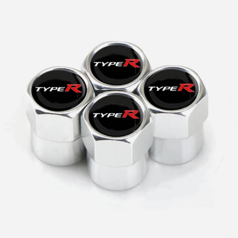 4Pcs Aluminum Type R Tires Valve Caps Car Wheel Valves Tyre Stem Air Caps For Honda Civic Typer City CR-V XR-V HR-V Accord AQVBN1
