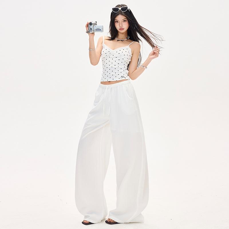 

Women s 2026 Casual Wide Leg Linen-Cotton Pants with Elastic Waist - Comfortable and Loose Fit Medium