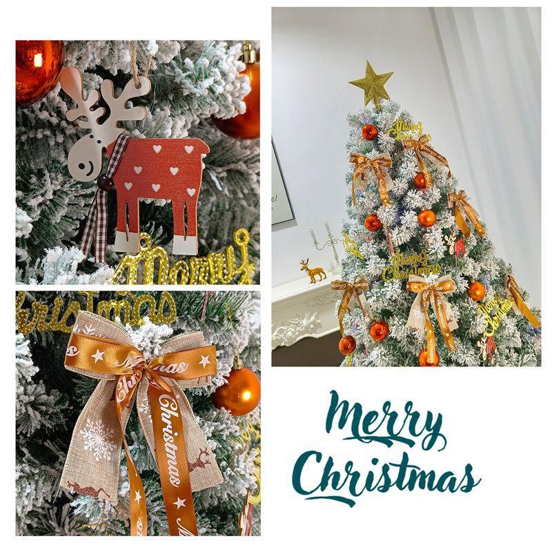 HEIXIE Luxury Flocked Snowfall Christmas Tree Set