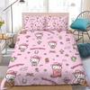 Cute Hello K-Kitty Duvet Cover Set Home Style Bedding Soft Laundry Cotton Bed 3 Piece Set Student Dormitory Gift
