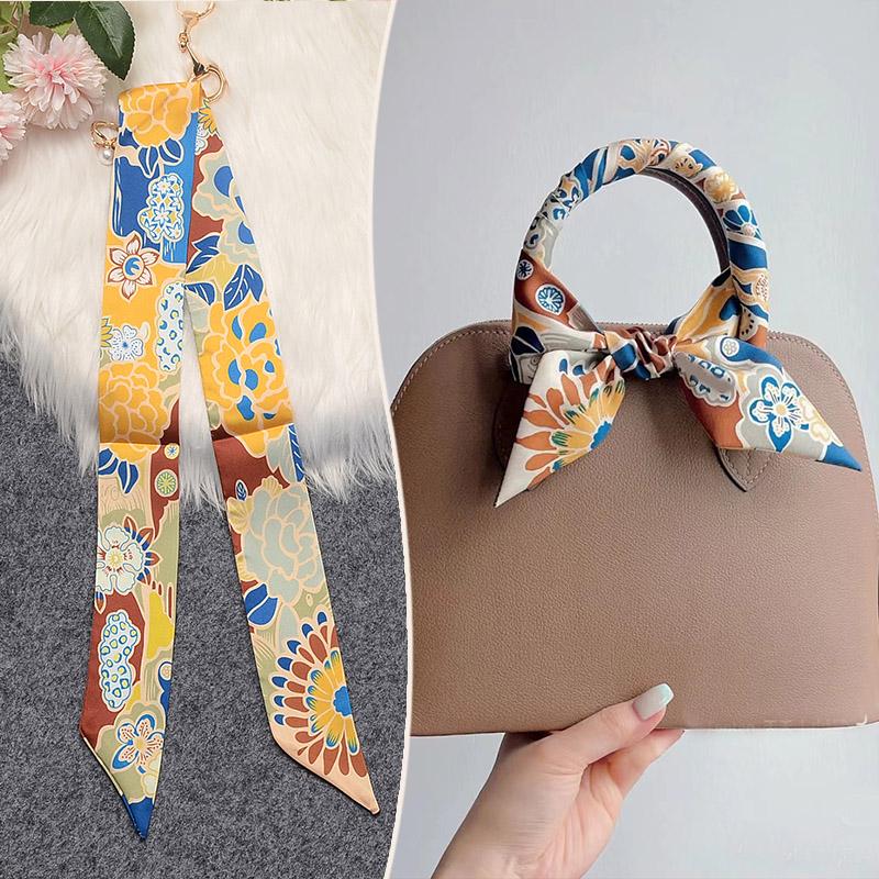 2024 Trendy Silk-Style Scarf Handle Wrap for Bags