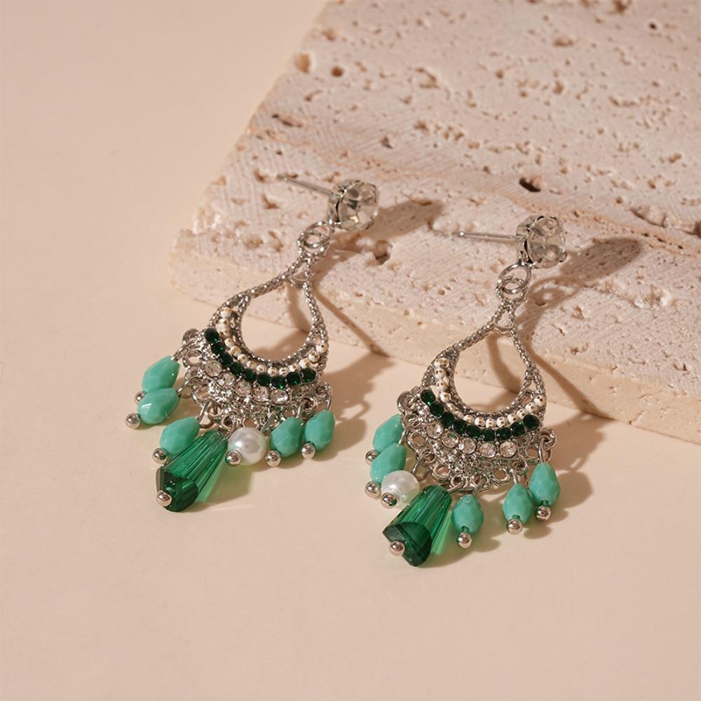 Bohemia Style Bohemian Crystal Earrings Hollow Water Drop Earrings Pendant  Beach
