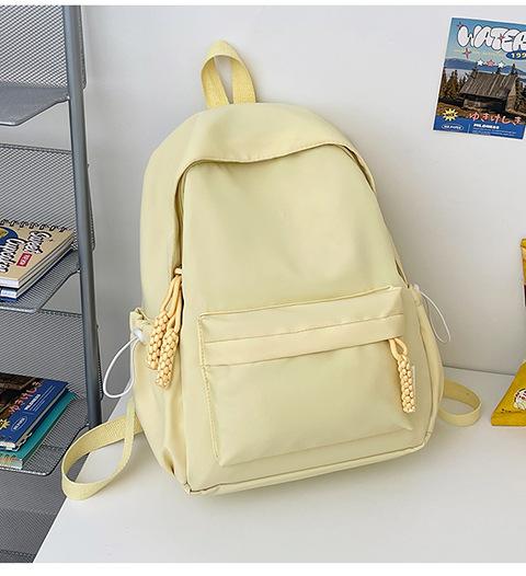 Schoolbagins Schoolbag Female Student Korean Version Internet Celebrity Junior High School Student Canvas Backpack Japanese Solid Color Large 