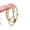 Sweet Cream Natural Yellow Crystal Three-Layer Multi-Gemstone Bracelet, Exquisite, Fashionable, Versatile, Perfect Gift for Girlfriend, Crystal