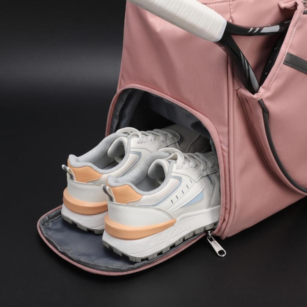 Badminton Bag Zippered Racket with Shoe Compartment Large for Match Day