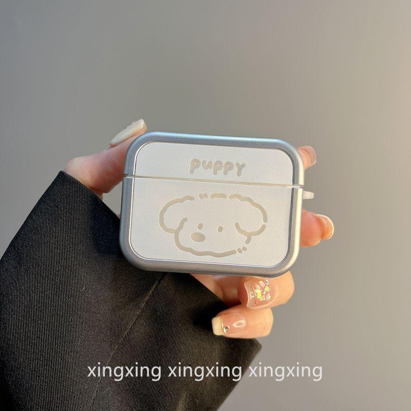 

INS Cute Couple Cartoon Hollow Cat Dog for Airpodspro2 Protective Case Apple 3 Generation 4 Generation Bluetooth Headset Case airpods4 Plating Cut Out Dog [Single Shell]]