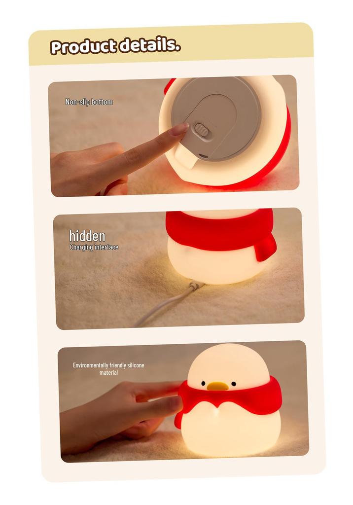Duck Night Light Silicone Bedside Atmosphere Lamp - Ideal Gift