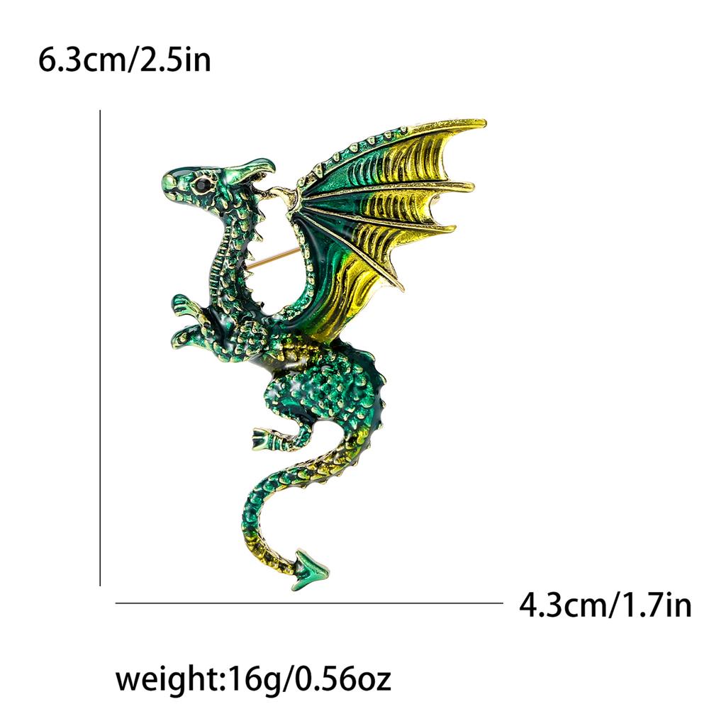 Enamel Dragon Pins for Women Rhinestone Flying Dragons Animal Brooch Banquet Party Backpack Gifts Jewelry Accessories