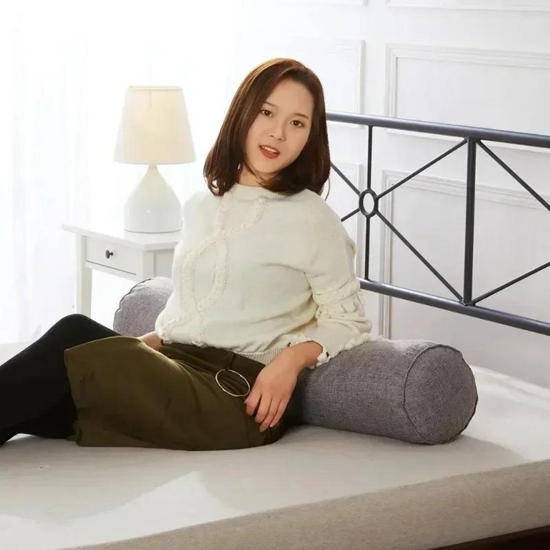 Pillow Neck Roll Cervical Round Bolster Pillows Sleeping Cylinder Support Spine Lumbar Cushion Cotton Pain Bed Tube Resilience
