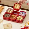 Multi Grids Plastic Food Serving Tray With Lid Large Capacity Sealed Moisture-proof Snack Dried Fruit Decorative Storage Tray