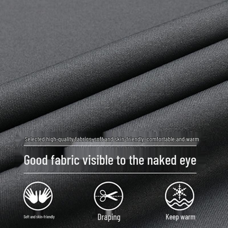 Luomeng Men's Winter Fleece-Lined Round Neck Sweatshirt with Silk