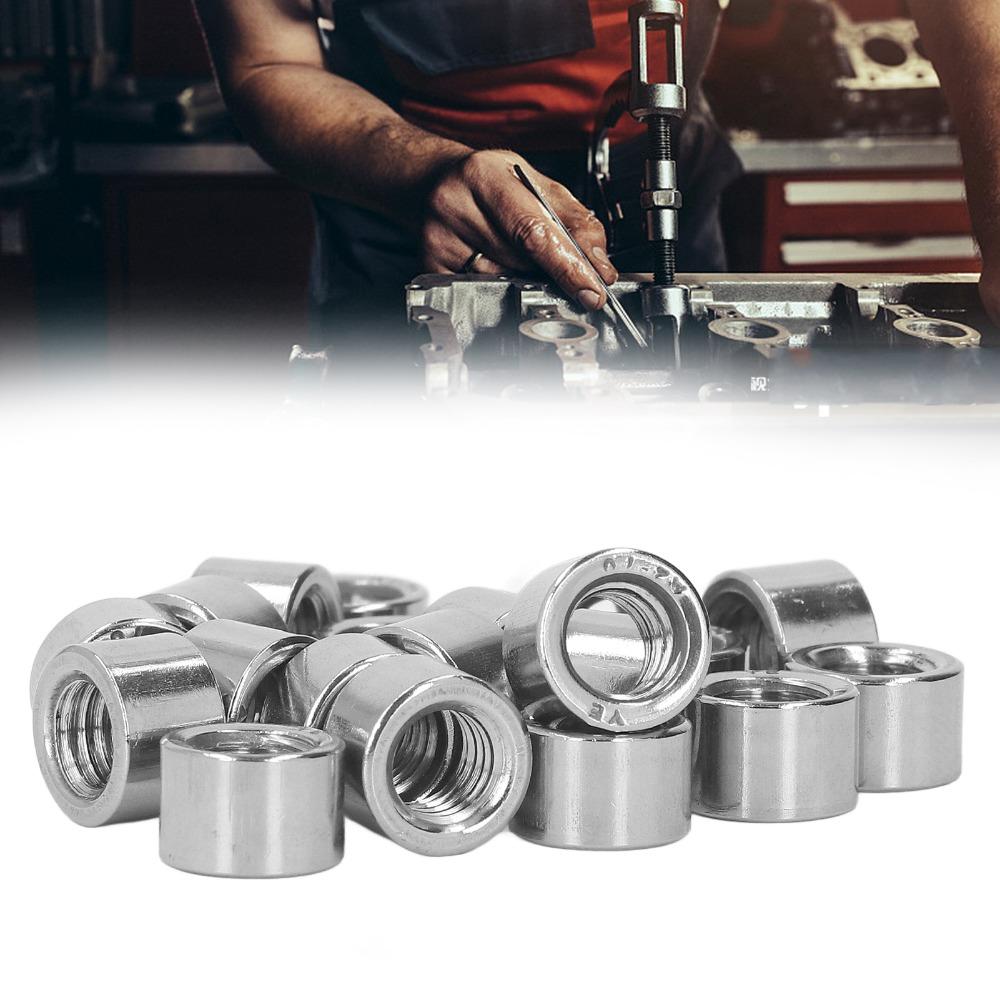 20pcs Fasteners Threaded Coupling Nuts M8 Stainless Steel Coupling Nut Rod Hardware Use
