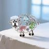 Cute Rhinestone Sheep Pin Enamel Cartoon Goat Brooch Trendy Decor for Kids Women Daily Outfit Accessory