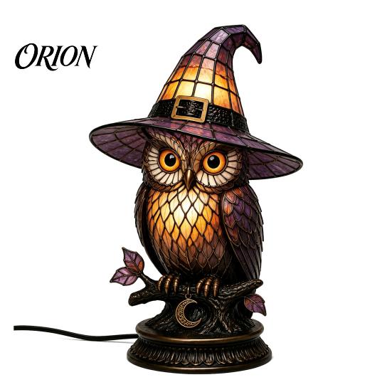 Atmosphärische Beleuchtung für Schlafzimmer Schwarze Katze Hexenhut Tischlampe, mit verträumtem lila Licht, dunkle Ästhetik Gothic Ornament Retro Halloween Ornament,
