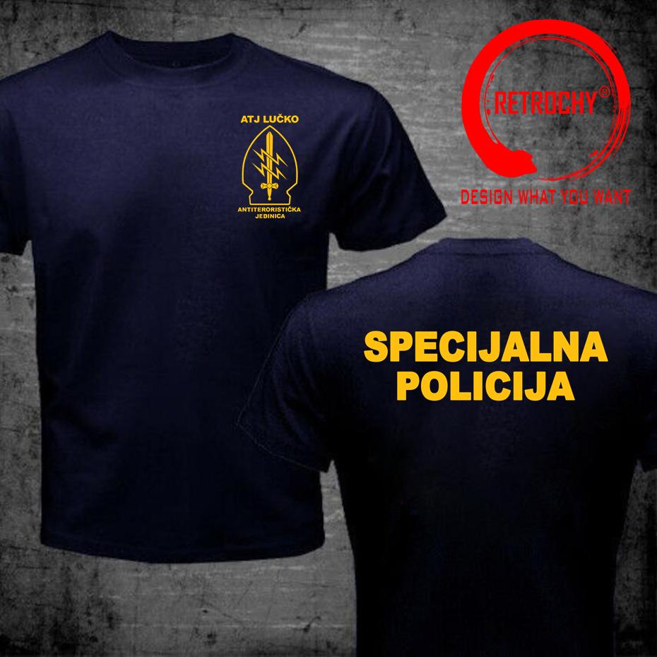 ATJ LUCKO Kroatische Spezialeinheit zur Terrorismusbekämpfung T-Shirt Unisex T-Shirt Unisex Kurzarm Oberteile T-Shirt Sommer Baumwoll-T-Shirt