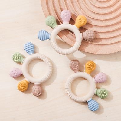 1 Stück Silikonbeißring Baby 0 12 Monate Zahnungsspielzeug Beißring Silikon Baby Beißspielzeug für Kleinkind BPA Frei Baby Spielzeug Geschenke