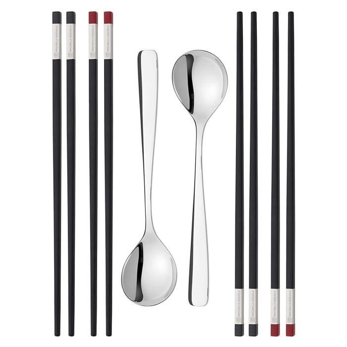 Set De Baguettes Et Cuillères - ZWILLING - 10 Pièces - Plastique Et Acier Inoxydable - Couleur Rouge - Élégant