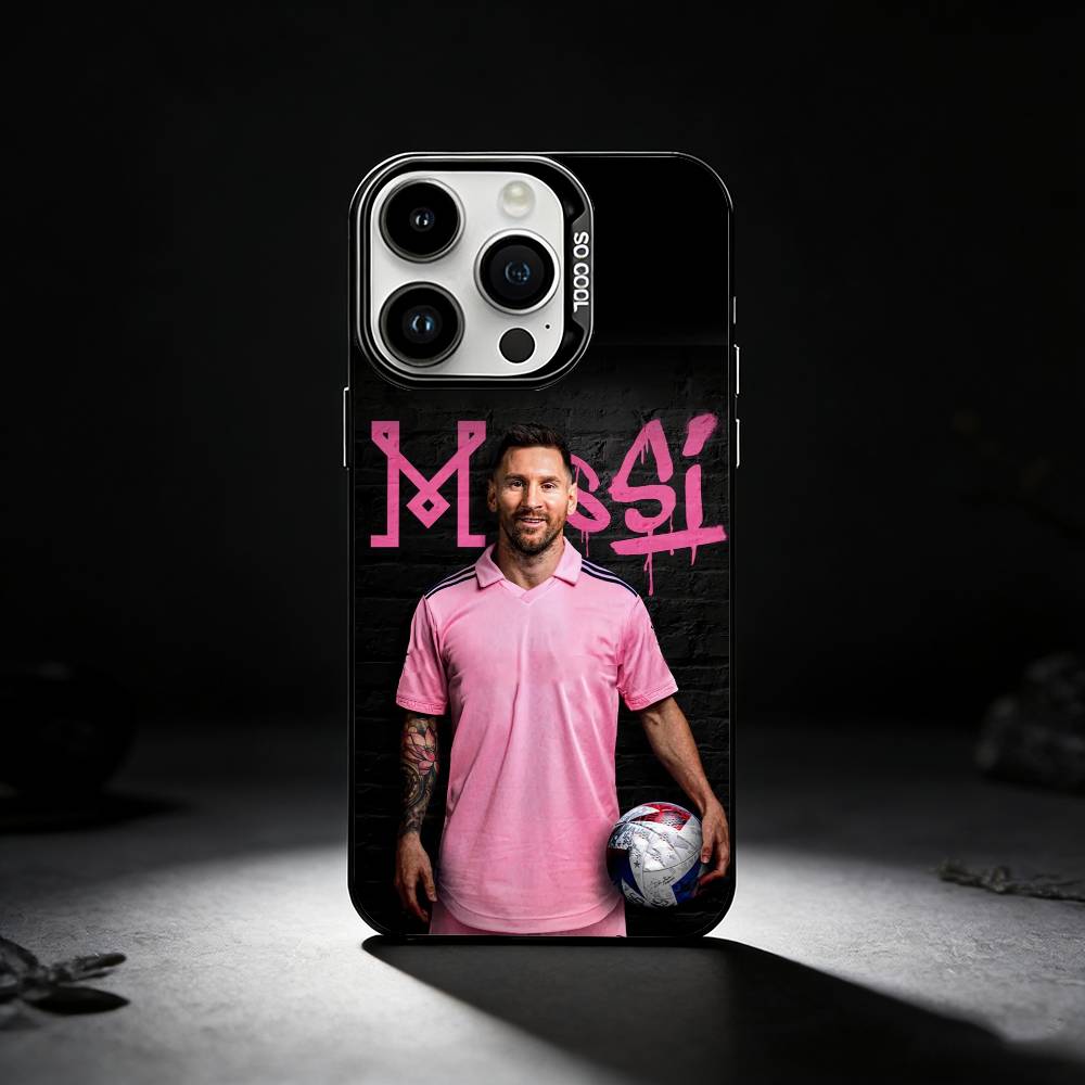 F-Football Lionel Messi-10 Phone Case For iPhone 17,16,15,14,13,12,11 Plus,Pro Max,XS,Colored silver phone case