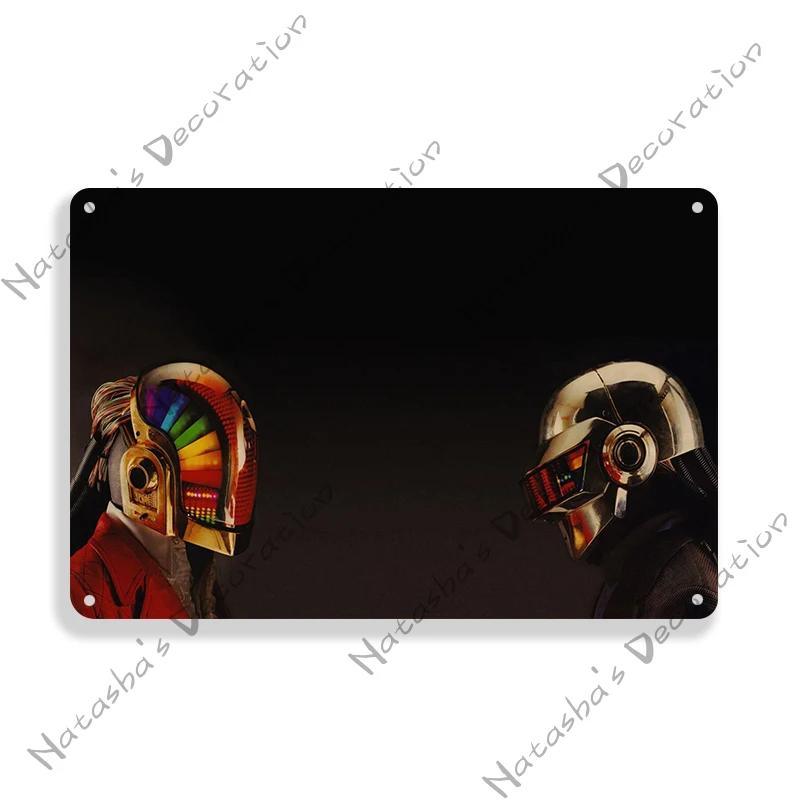 Daft Punk Vintage Poster Rock Music Metal Sign Retro Poster Metal Plaque Pub Bar Club Bedroom Decorative Plate Music Wall Decor