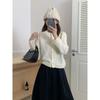 Autumn and Winter New Lazy Wind Sweater Cardigan Women's Simple Loose and Versatile Short Round Neck Knitted Jacket Top