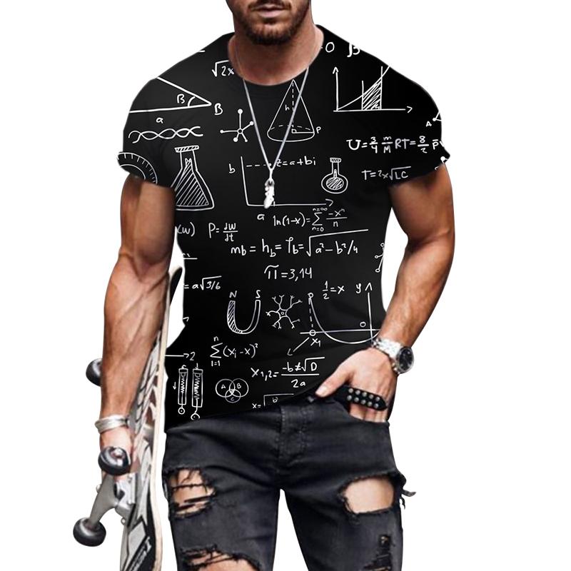 Funny Mathematical Shirt Phys Chemical Formula Summer Street 3D Tričko Módní O Krk Měkké Tričko Oversized Tričko Math Tričko