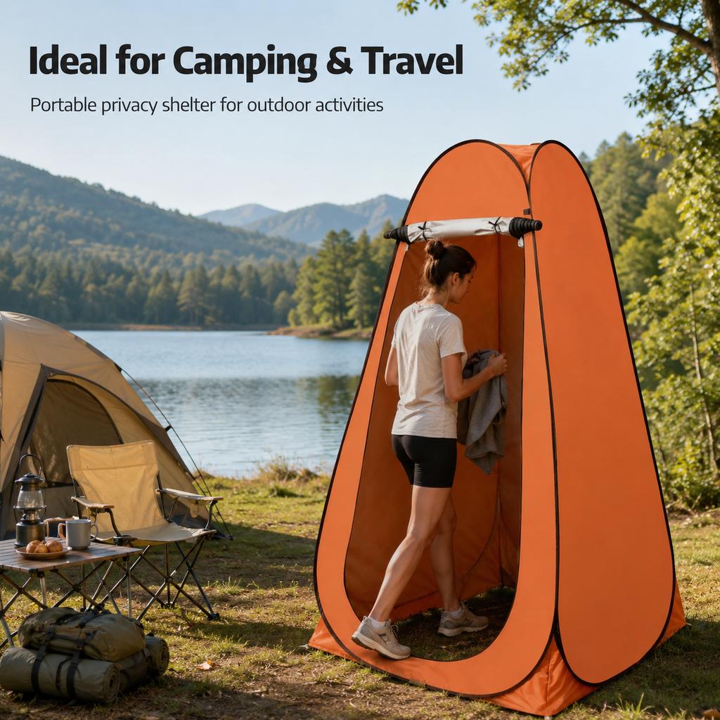 Portable Privacy Tent, Pop-Up Quick Open, Auto-Lock Zipper, Breathable Rain-Resistant, Compact for Camping Shower Toilet
