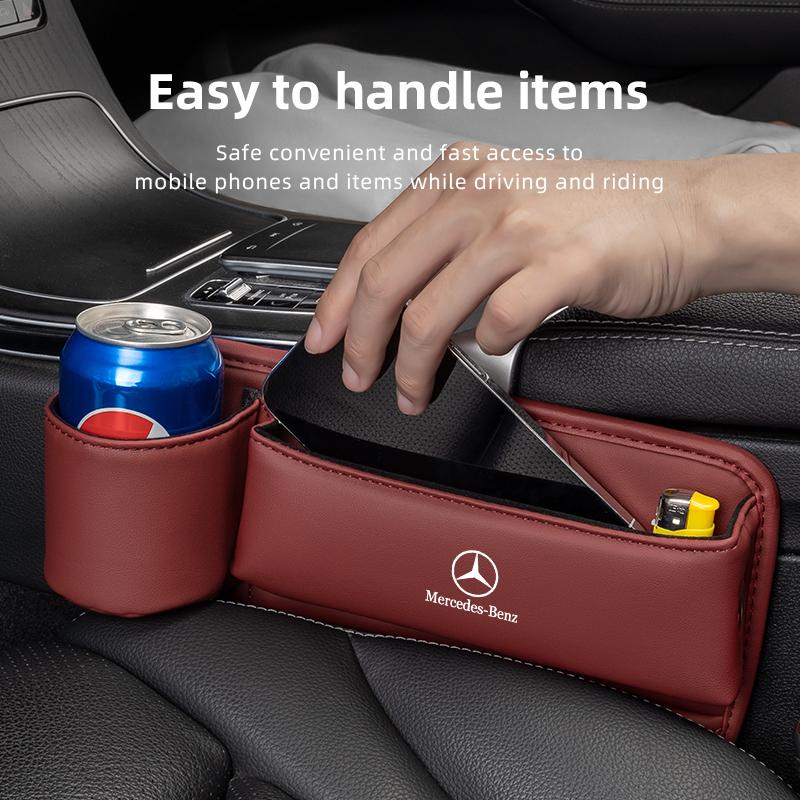 GLC GLB Car Seat Gap Filling Bag Water Cup Storage Box For Mercedes Benz AMG W203 W206 W220 W205 W211 W212 W201 W210 W108 W168