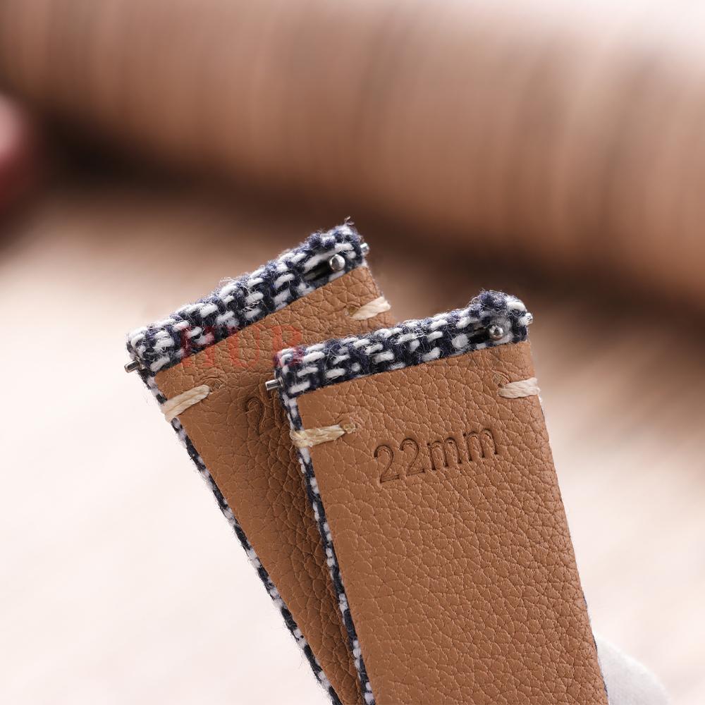 18mm 20mm 22mm Genuine Leather Nylon Watch Band Strap Vintage Weave Bracelet Men Women Quick Release Wrist Band for Huawei Watch