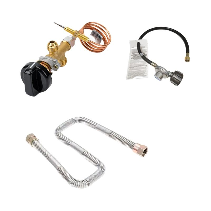 Gas Fire Pit Set Safety Control Valves with Thermocouple and Knob Gas Fireplaces Control Valves Fire Replacement Part