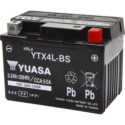 TAIWAN YUASA Motorcycle Shield Black [YT4L-BS High-Performance Edition] YTX4L-BS