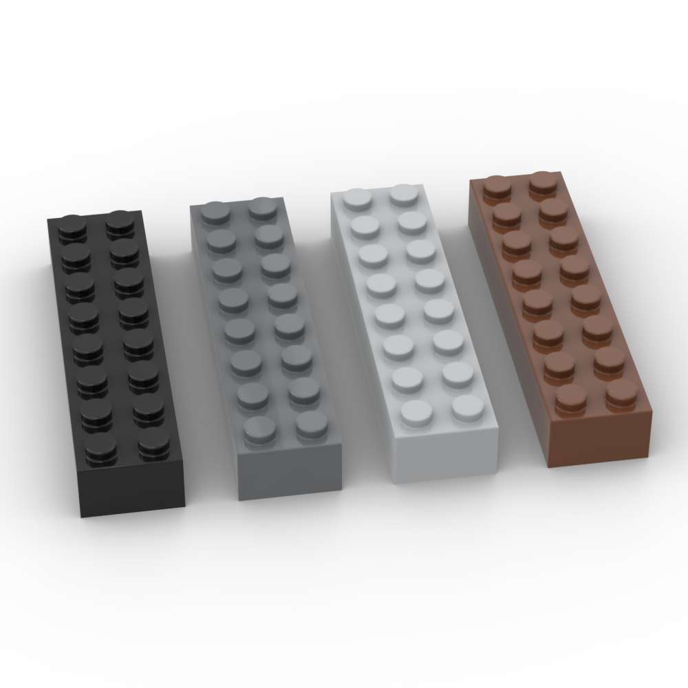 MOC 10PCS 3007 2x8 Building Blocks 93888 High-Tech Plate House Castle Bricks Educational Particle Idea Toy Children Xmas Gifts
