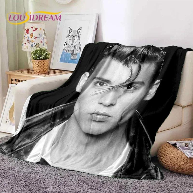 Manta Suave de Franela HD con Impresión 3D de Johnny Depp para Camas Dormitorio Sofá Picnic, Manta Ligera para Cubrir Aire Libre Ocio Regalo