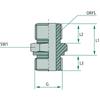 Straight connection connector GA 13/16 - ORFS x 1/2 - BSP - WD 27 GRANITE