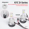 DAWNKNIGHT K7C 4300K H7 H4 H11 LED žárovka 3 LED světla s měděnou trubicí pro auto H1 HB3 9005 HB4 9006 12V LED žárovka světlometu