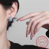 New Vintage Turquoise Elegant Earring Real 925 Silver Luxury Charm Hoop Earrings For Women Wedding Jewelry RHE858