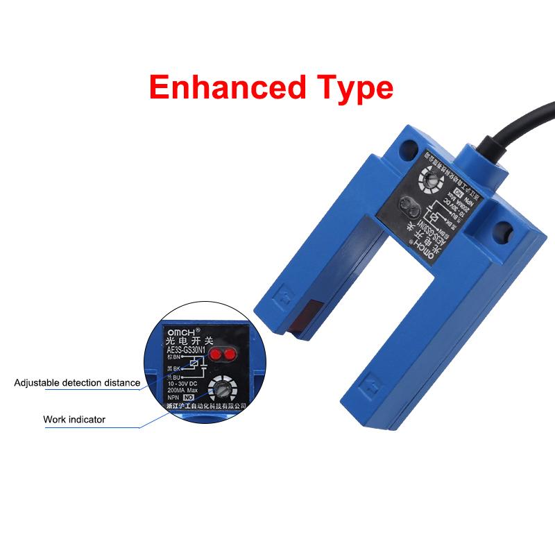 E3S-GS30 3CM Sensing Distance Trough Infrared Induction Photoelectric Sensor Switch DC10-30V AC90-250V NPN/PNP