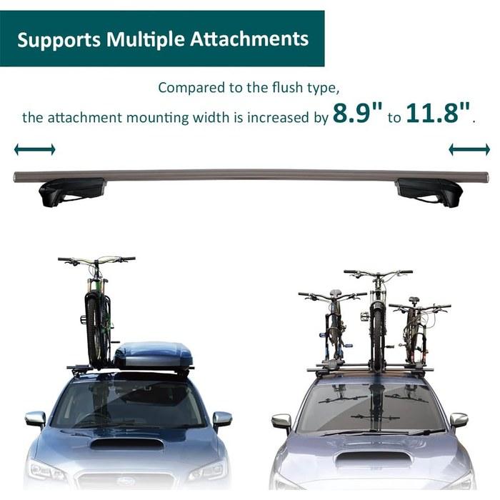 INNO XS250 Aero Low Profile Base Stay Smooth Roof Through (Set of 4) Black 2 7/8 inch (73mm)