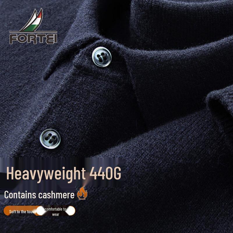 

Men s Heavyweight Cashmere Blend Polo Sweater