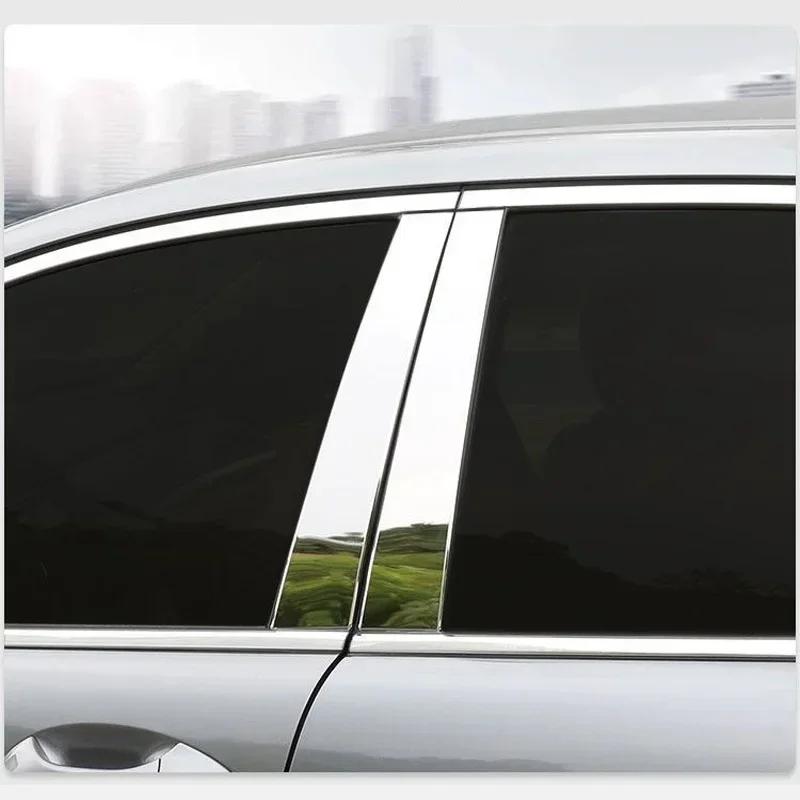 Car Window Trim Cover Pillar B Column Sticker Black Carbon Fiber Silver Accessories For Ford Escape MK3 Kuga MK2 C520 2013~