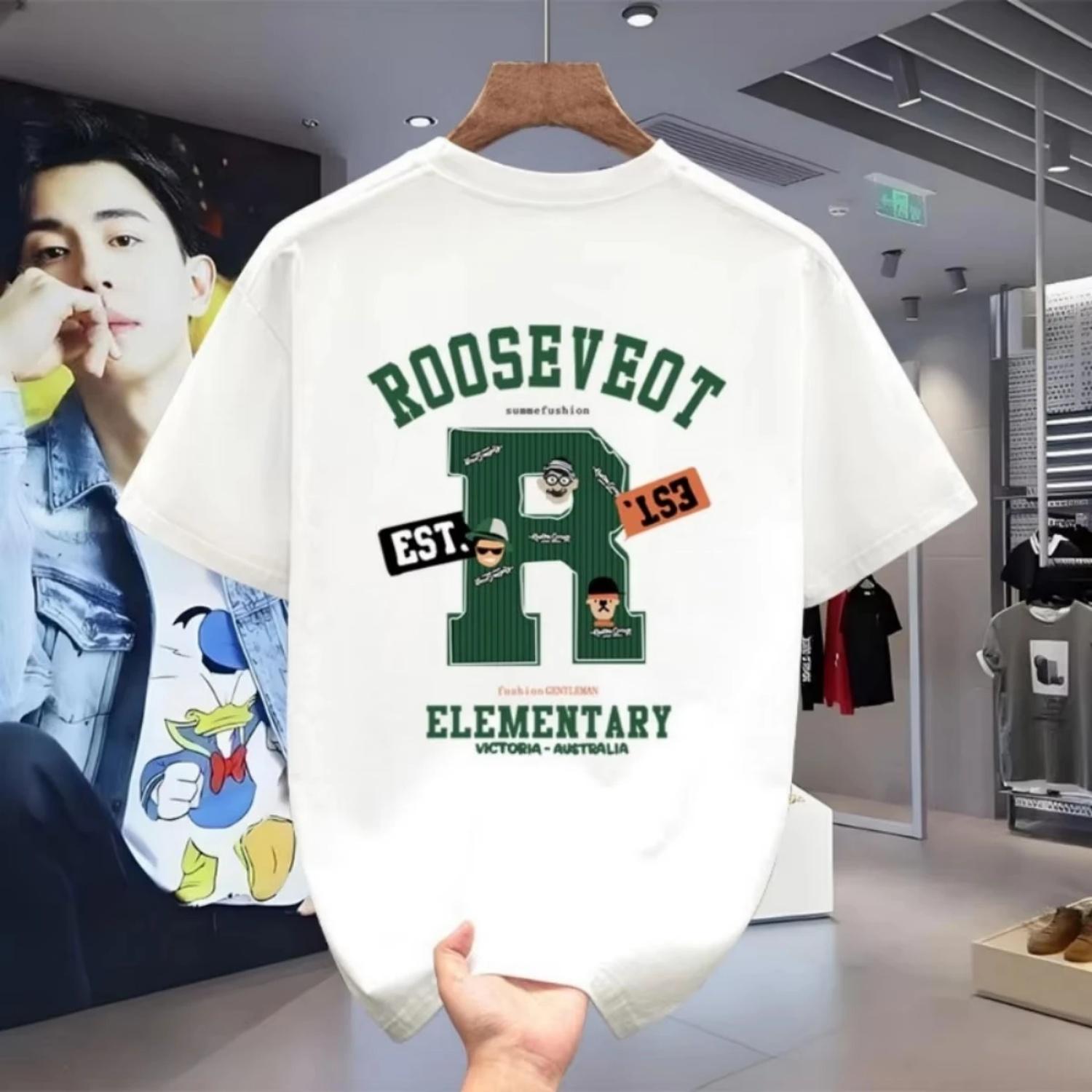

Trendy New Men s Letter Printed Pattern, Skin Friendly, Quick Drying, Breathable Round Neck T-shirt Outdoor High Street Casual T S чёрный