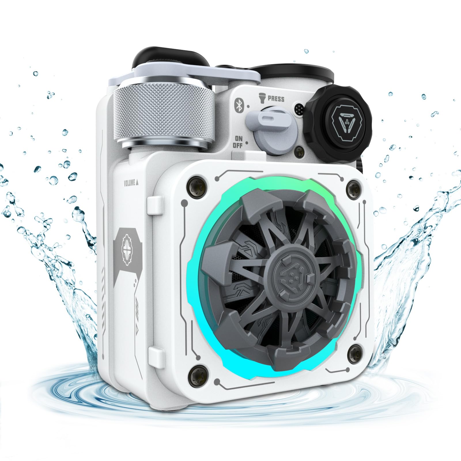 

MUZEN CYBERCUBE Premium Speaker Bluetooth IPX5 3 Lighting Spinner Design Waterproof/Outdoor Speaker/With Modes/Hand Function/Illumination/TYPE-C